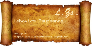 Lebovics Zsuzsanna névjegykártya