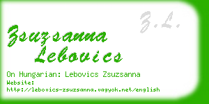 zsuzsanna lebovics business card